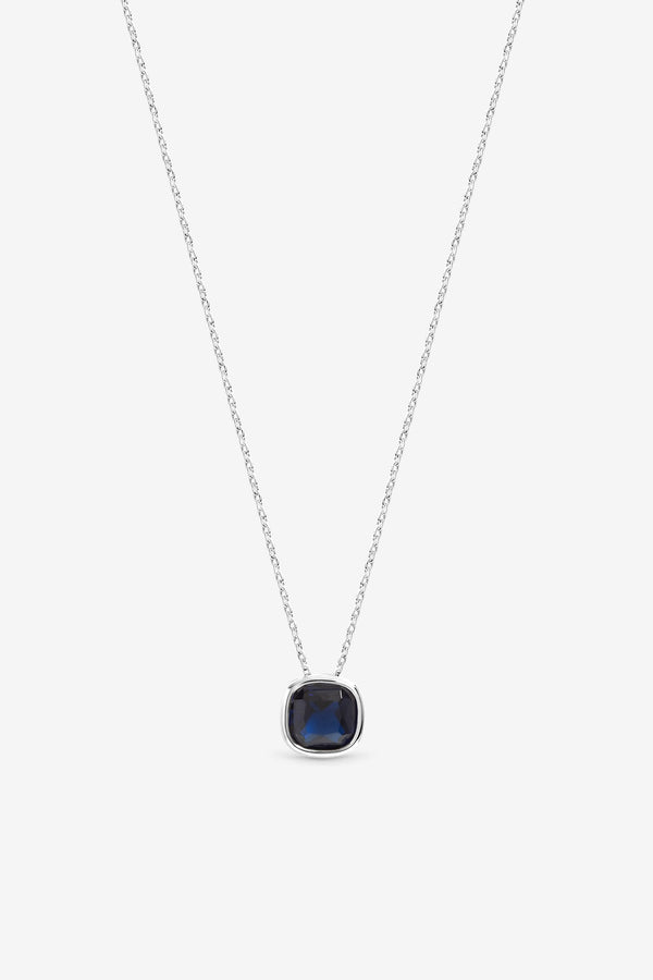 Jon Richard Silver Plated Sapphire Crystal Bezel Pendant