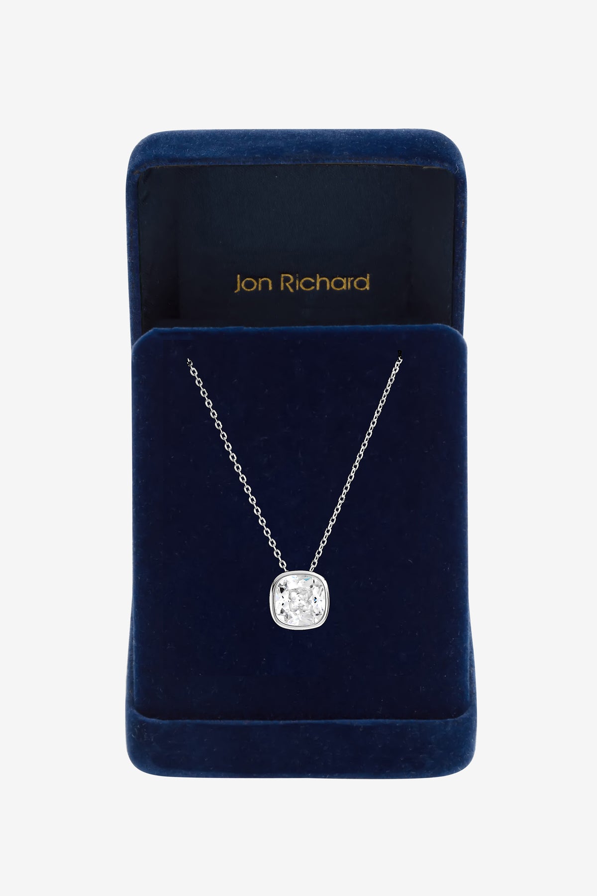 Jon Richard Silver Plated Crystal Bezel Pendant