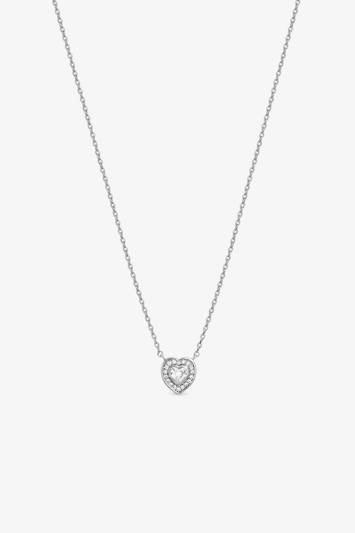 Jon Richard Rhodium Plated Mini Crystal Heart Pendant