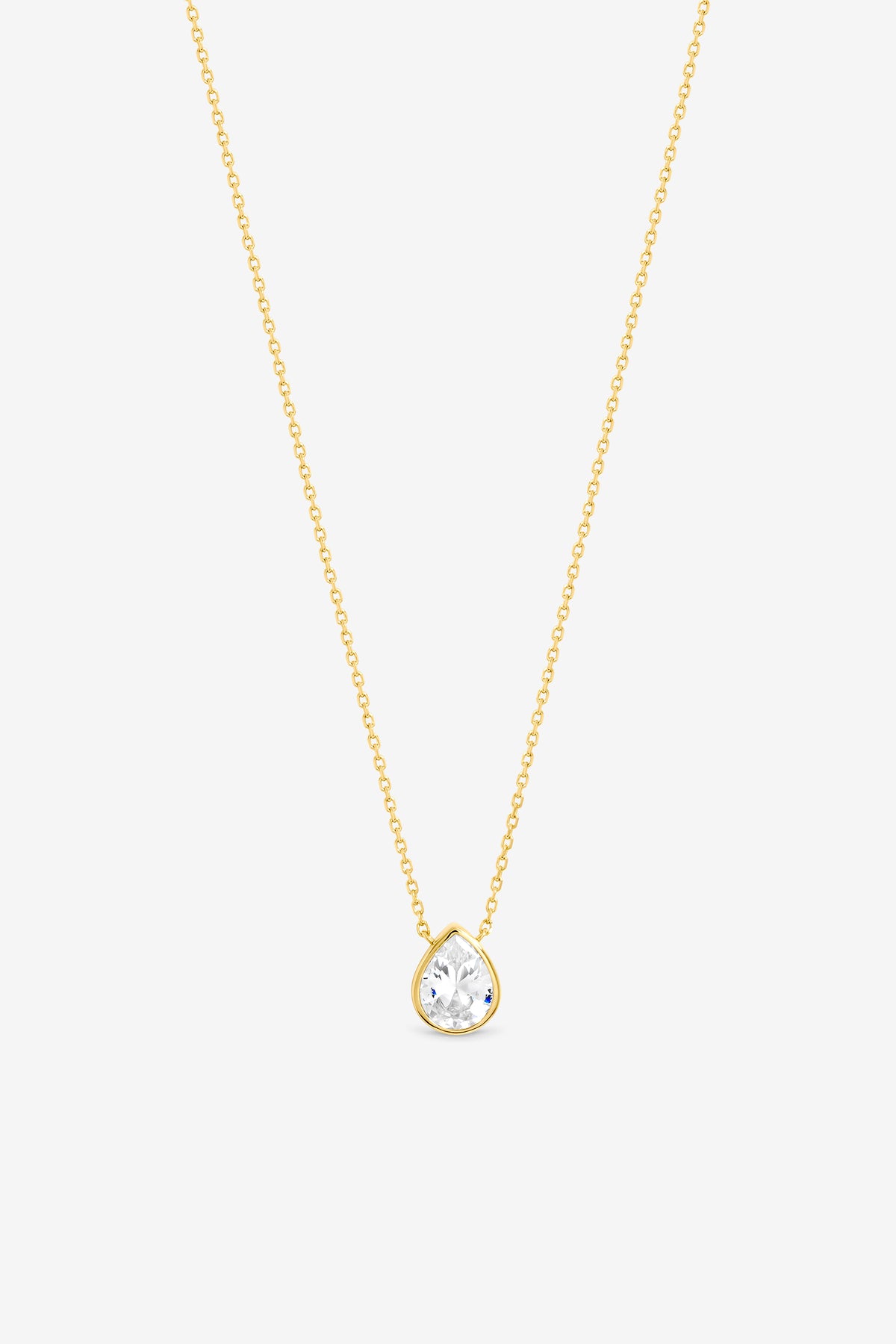 Jon Richard Gold Plated Bezel Pear Pendant