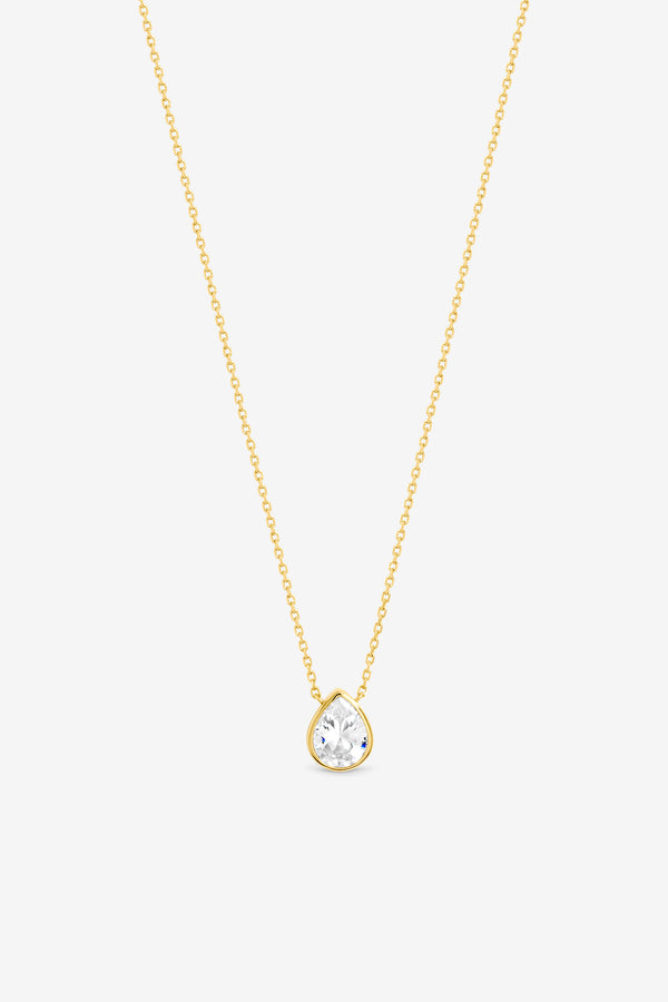 Jon Richard Gold Plated Bezel Pear Pendant