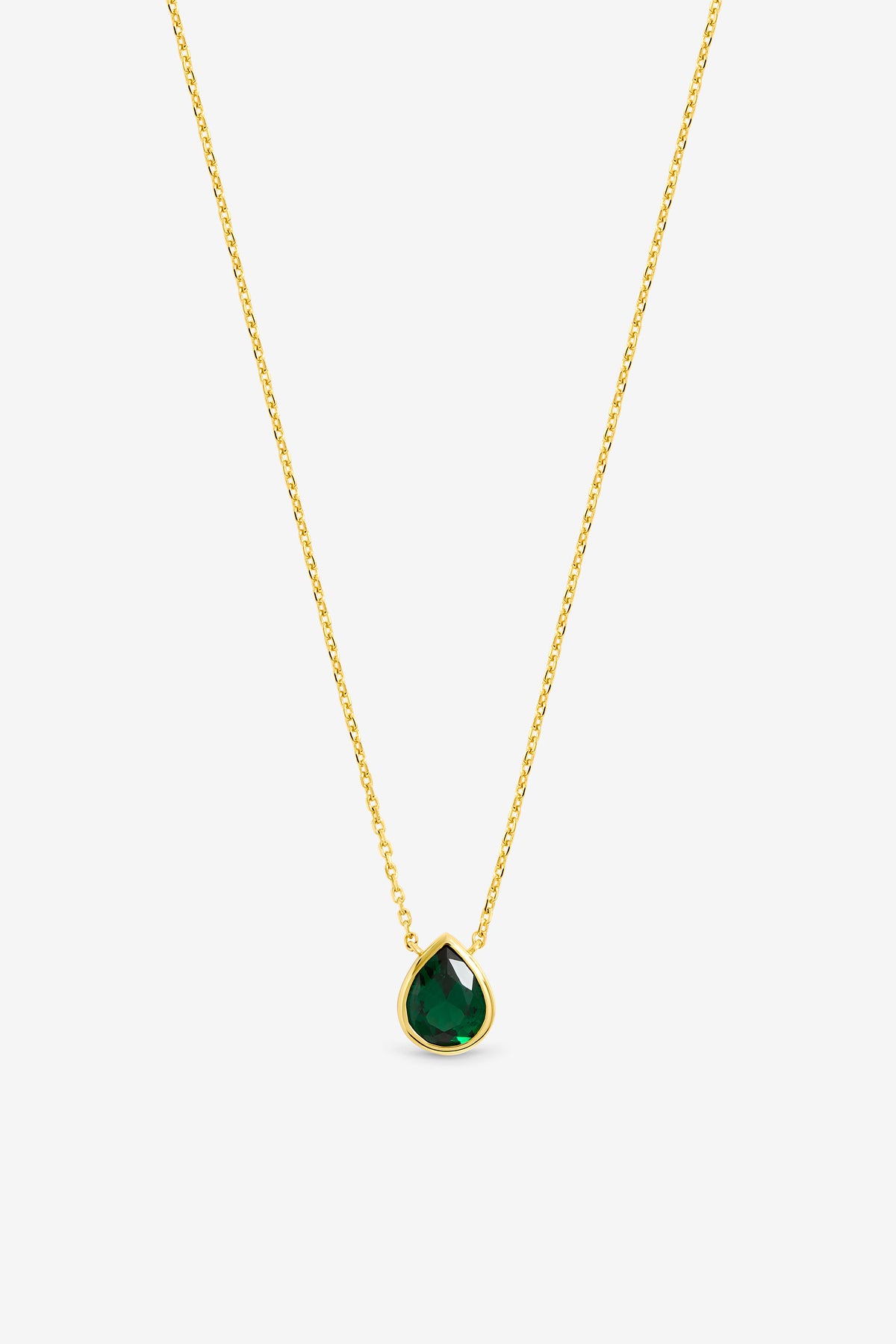 Jon Richard Gold Plated Emerald Bezel Pear Pendant