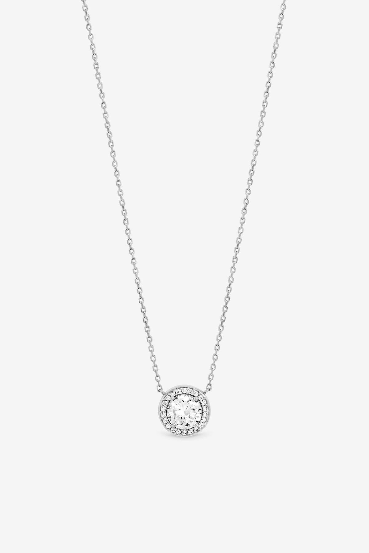 Jon Richard Rhodium Plated Crystal Halo Pendant