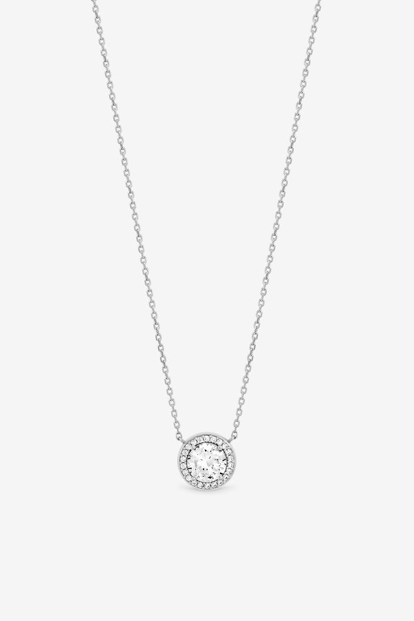 Jon Richard Rhodium Plated Crystal Halo Pendant