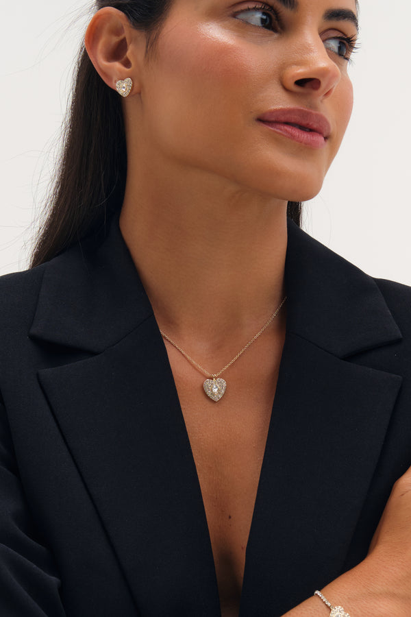 Jon Richard Gold Plated And Crystal Heart Trio Set - Gift Box