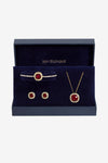 JON RICHARD GOLD PLATE AND GARNET CRYSTAL TRIO SET