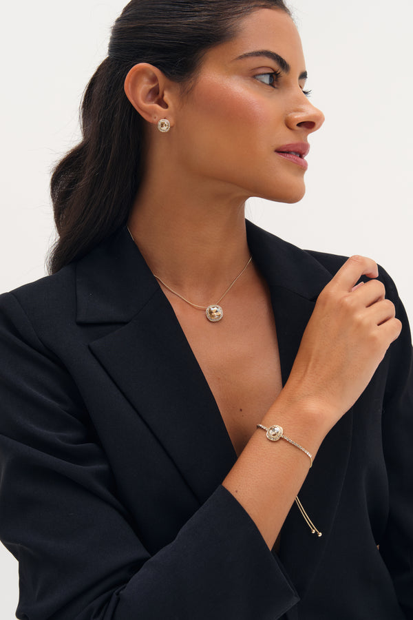 Jon Richard Gold Plated Crystal Champagne Trio Set - Gift Box