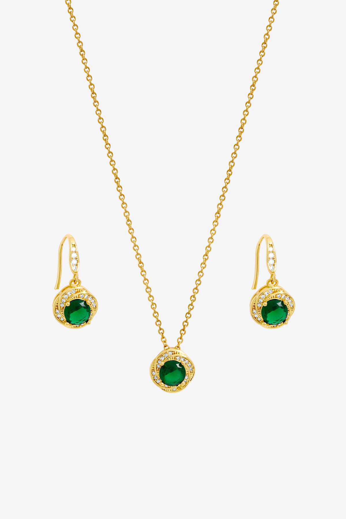 Jon Richard Gold Plated And Emerald Box Set