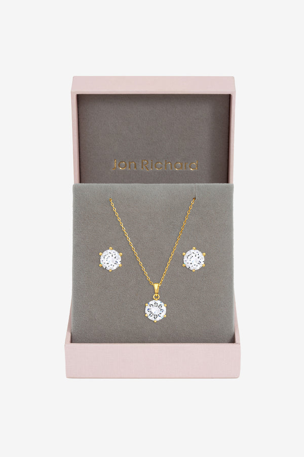 Jon Richard Gold Plated Cubic Zirconia Pendant Box Set