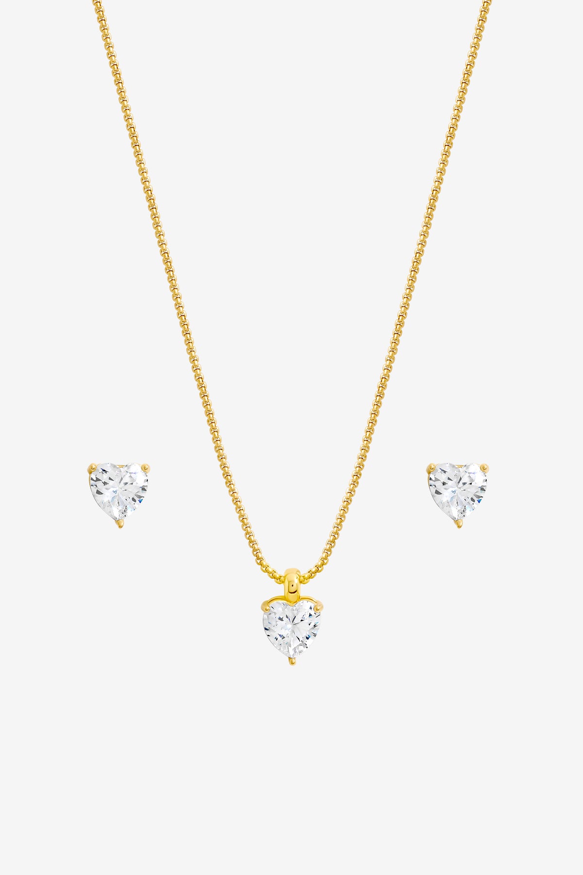 Jon Richard Gold Plated Cubic Zirconia Heart Box Set