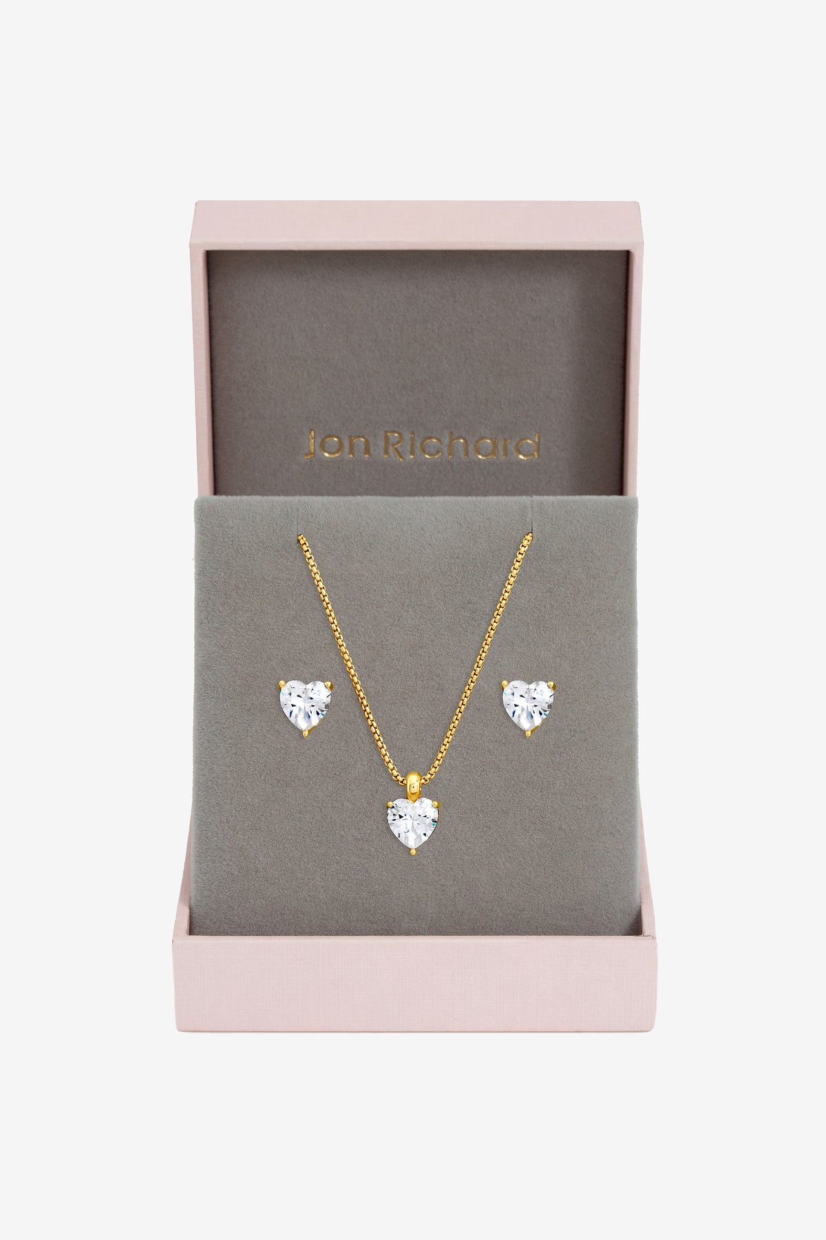 Jon Richard Gold Plated Cubic Zirconia Heart Box Set
