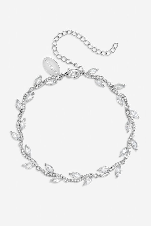 Jon Richard Silver Plated Pave Wave Leaf Bracelet