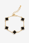 Jon Richard Gold Plated Jet Enamel Clover Bracelet