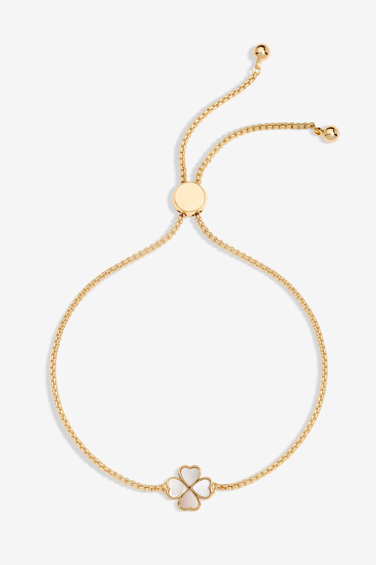 Jon Richard Gold Plated And Mother Of Pearl Enamel Heart Clover Toggle Bracelet