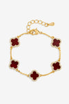 Jon Richard Gold Plated Carnelian Clover Bracelet