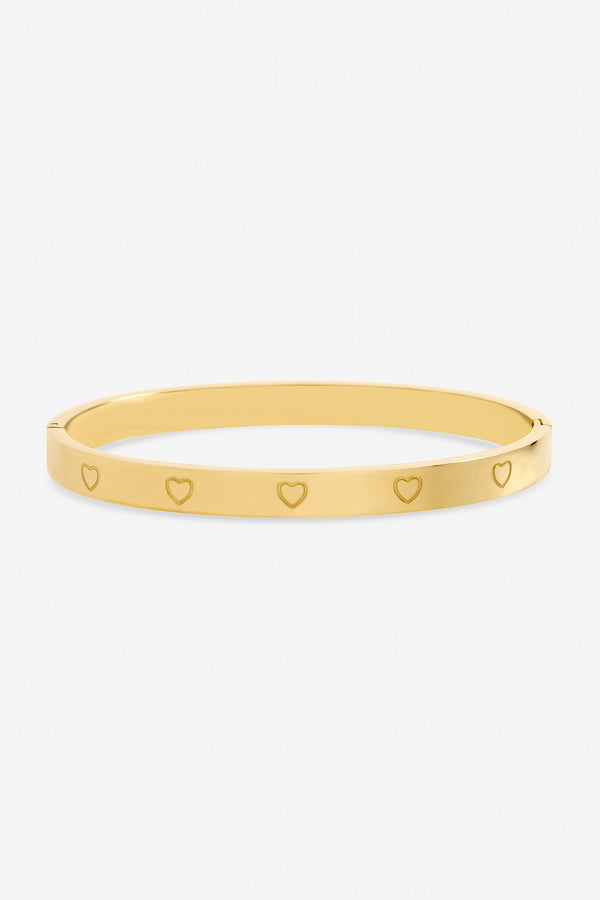 Jon Richard Gold Plated Waterproof Heart Bangle