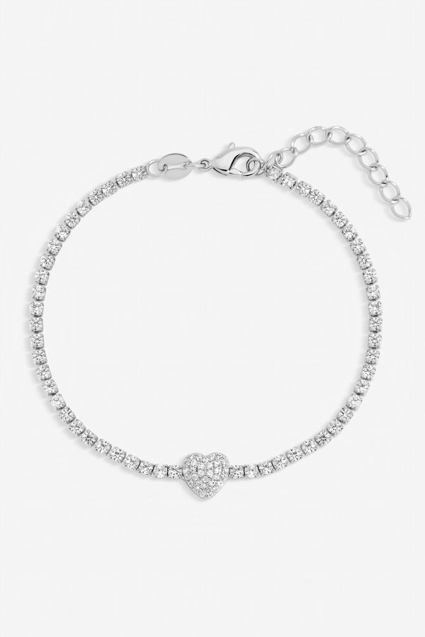 Jon Richard Silver Plated and Pave Heart Bracelet