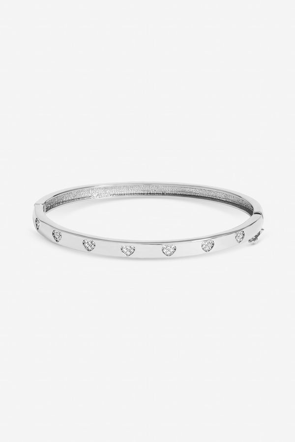 Jon Richard Silver Plated and Crystal Heart Bangle