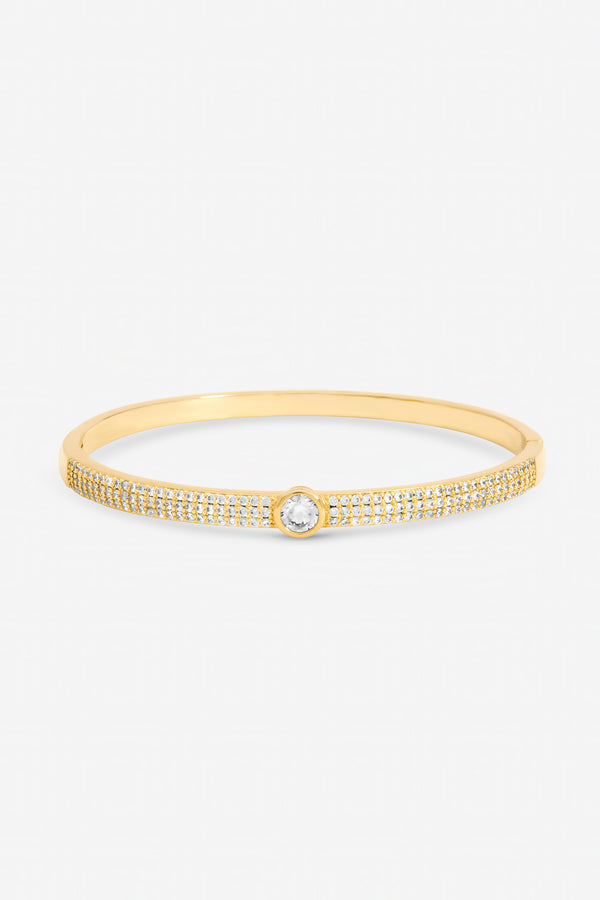 Jon Richard Gold Plated Crystal and Pave Stone Bangle