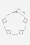 Jon Richard Silver Plated Pave and Crystal Open Clover Bracelet