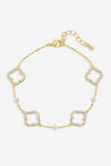 Jon Richard Gold Plated Pave and Crystal Open Clover Bracelet