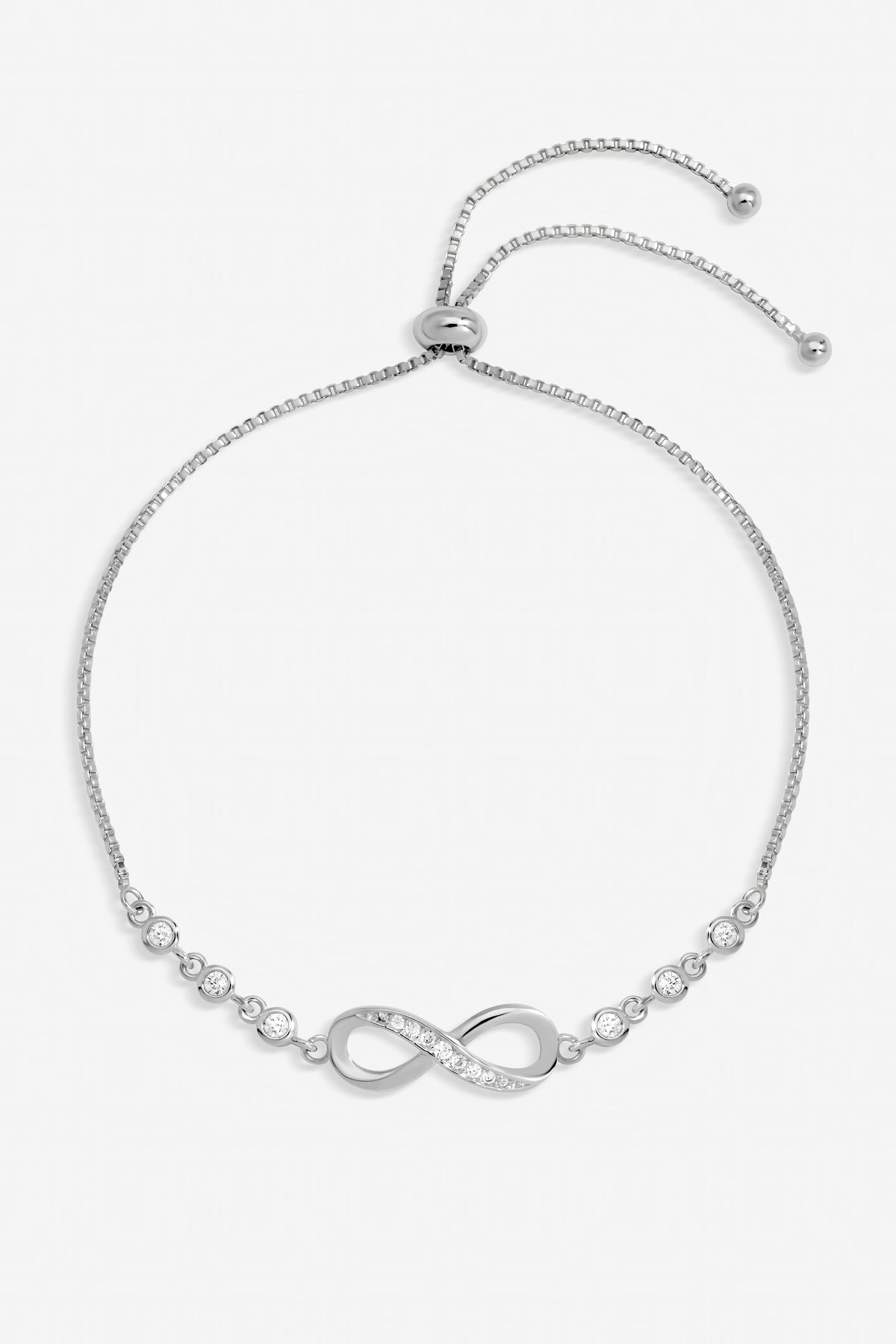 Jon Richard Silver Plated and Crystal Infinity Toggle Bracelet