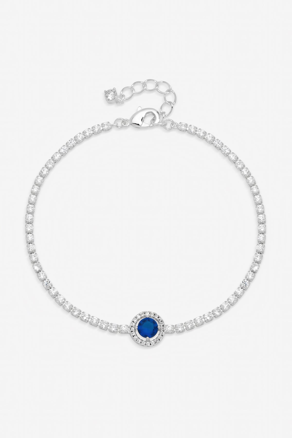 Jon Richard Silver Plated and Sapphire Crystal Stone Bracelet