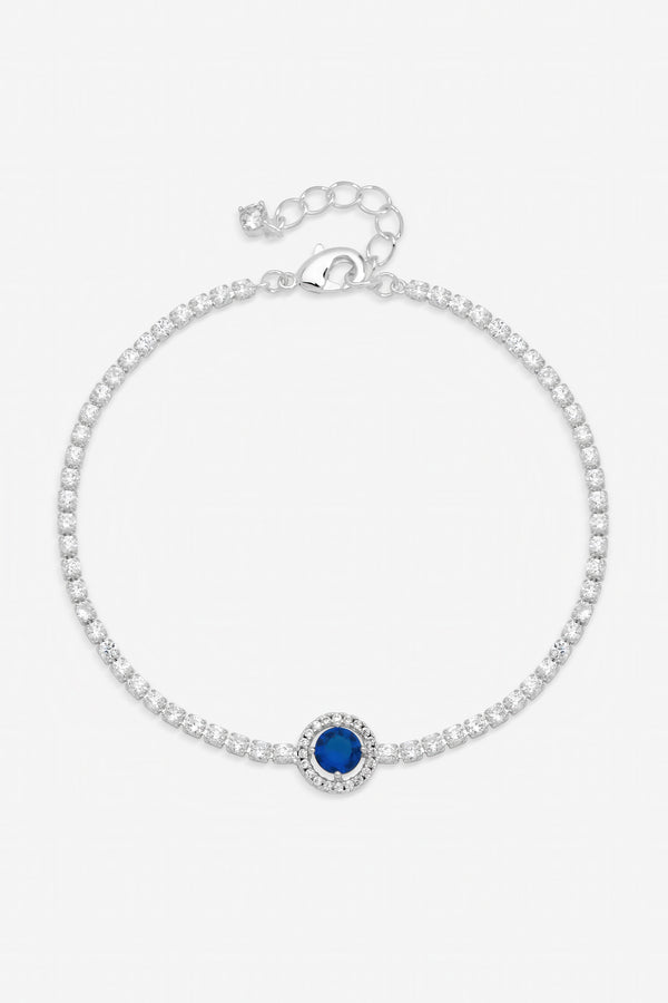 Jon Richard Silver Plated and Sapphire Crystal Stone Bracelet