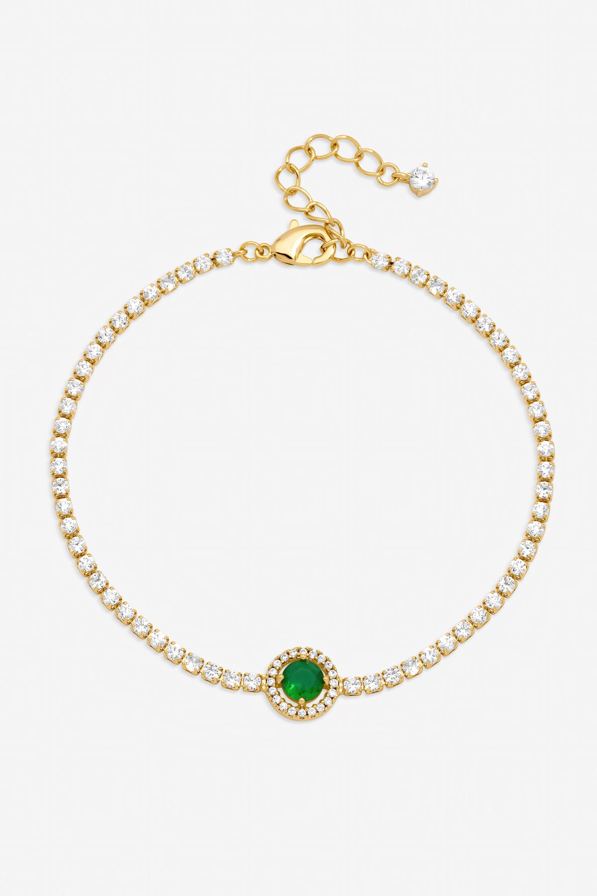 Jon Richard Gold Plated and Emerald Crystal Stone Bracelet
