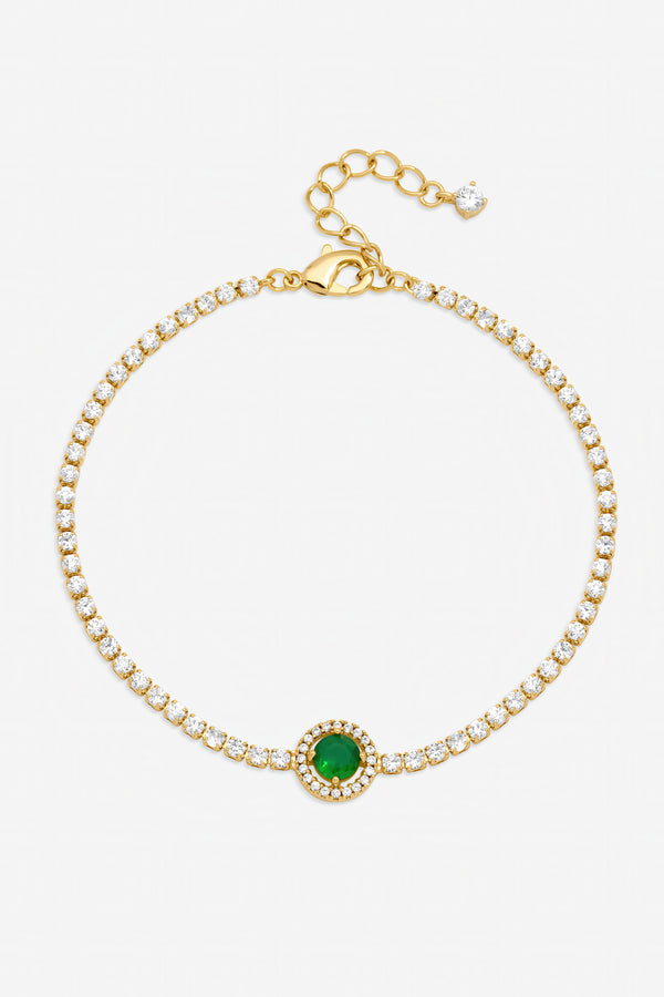 Jon Richard Gold Plated and Emerald Crystal Stone Bracelet
