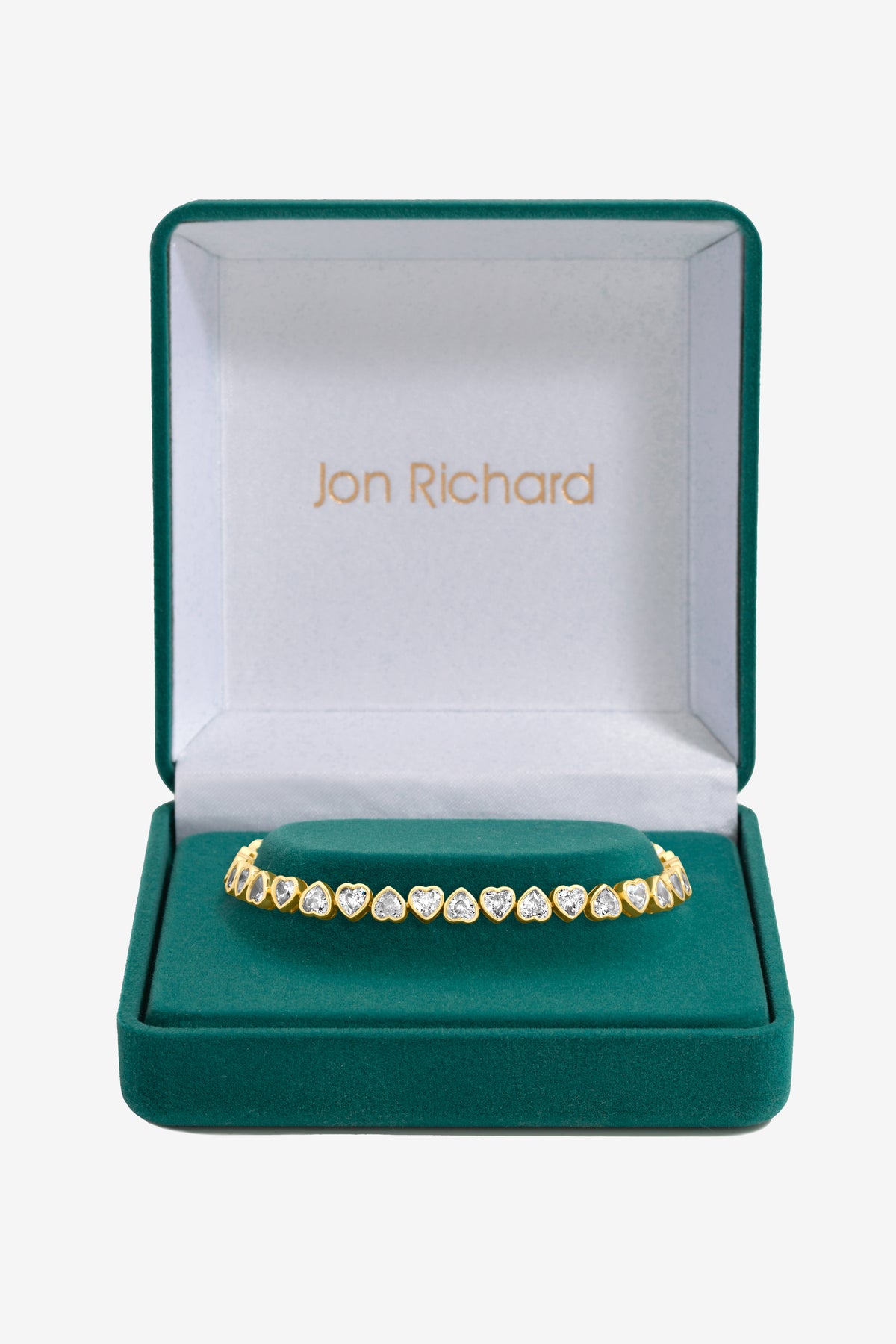 Jon Richard Gold Plated Cubic Zirconia Heart Tennis Bracelet
