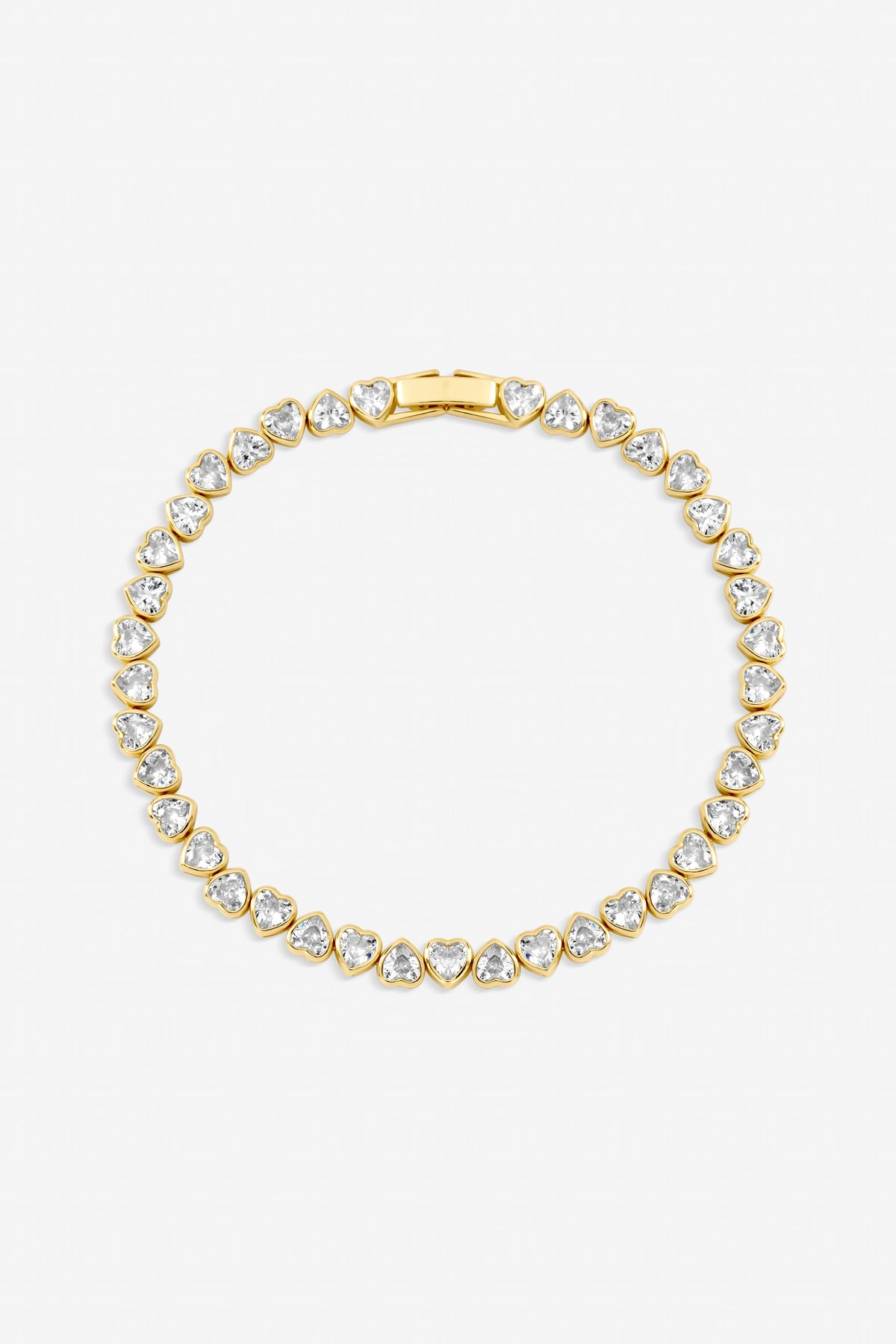 Jon Richard Gold Plated Cubic Zirconia Heart Tennis Bracelet