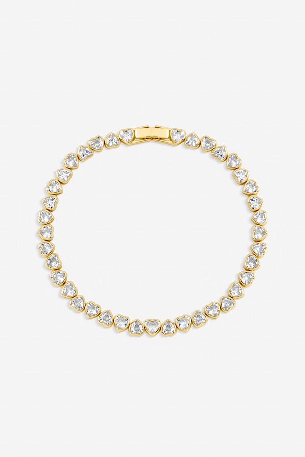 Jon Richard Gold Plated Cubic Zirconia Heart Tennis Bracelet