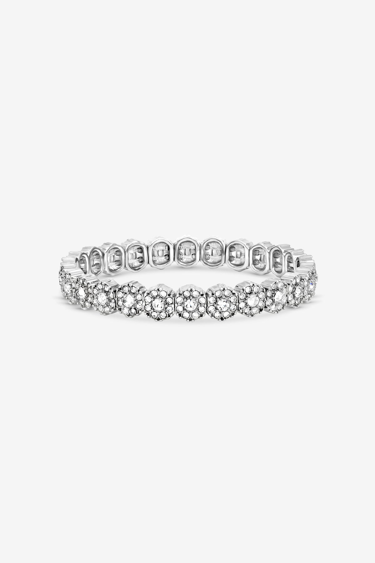 Jon Richard Silver Plated Crystal Stretch Bracelet