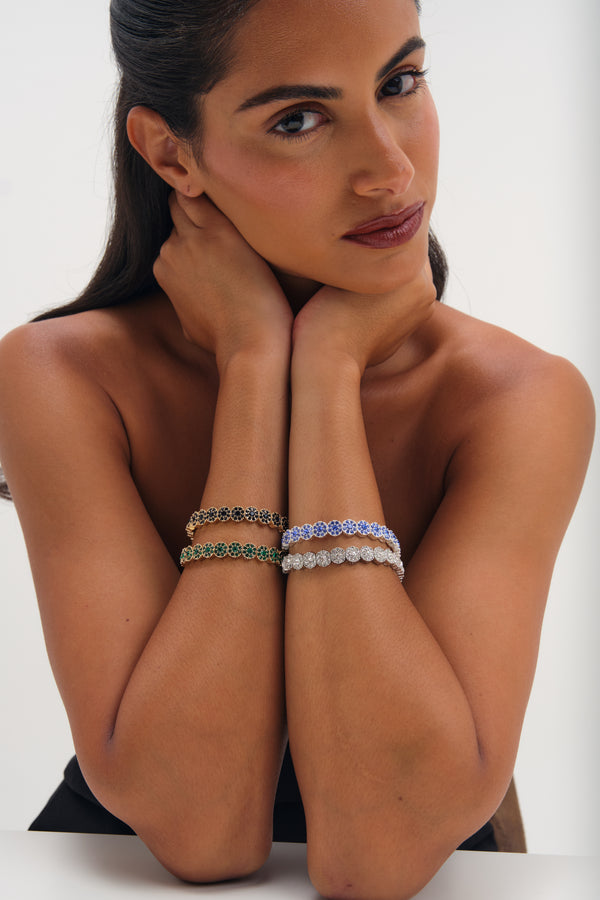 Jon Richard Silver Plated Crystal Stretch Bracelet