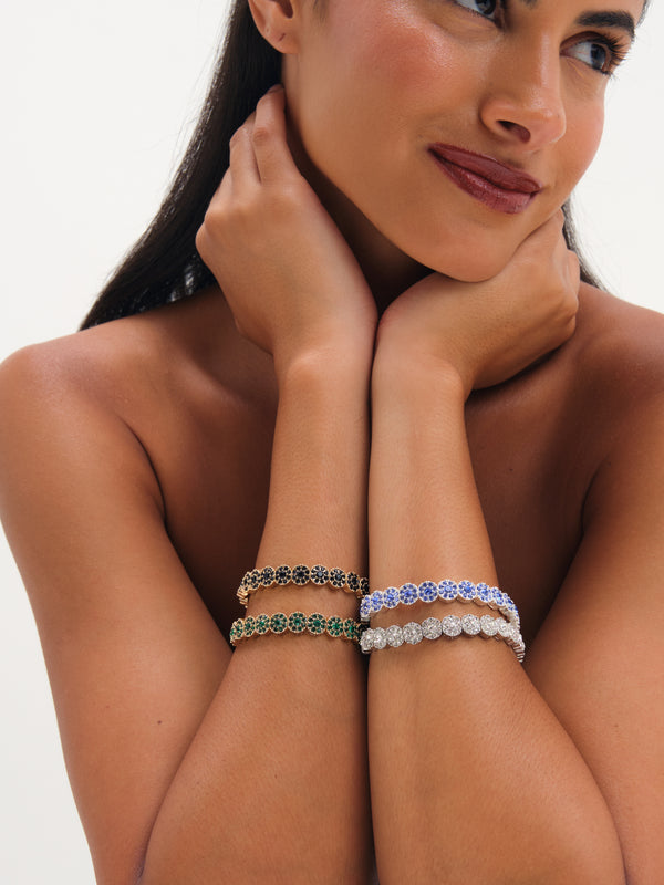 Jon Richard Silver Plated Sapphire Stretch Bracelet x