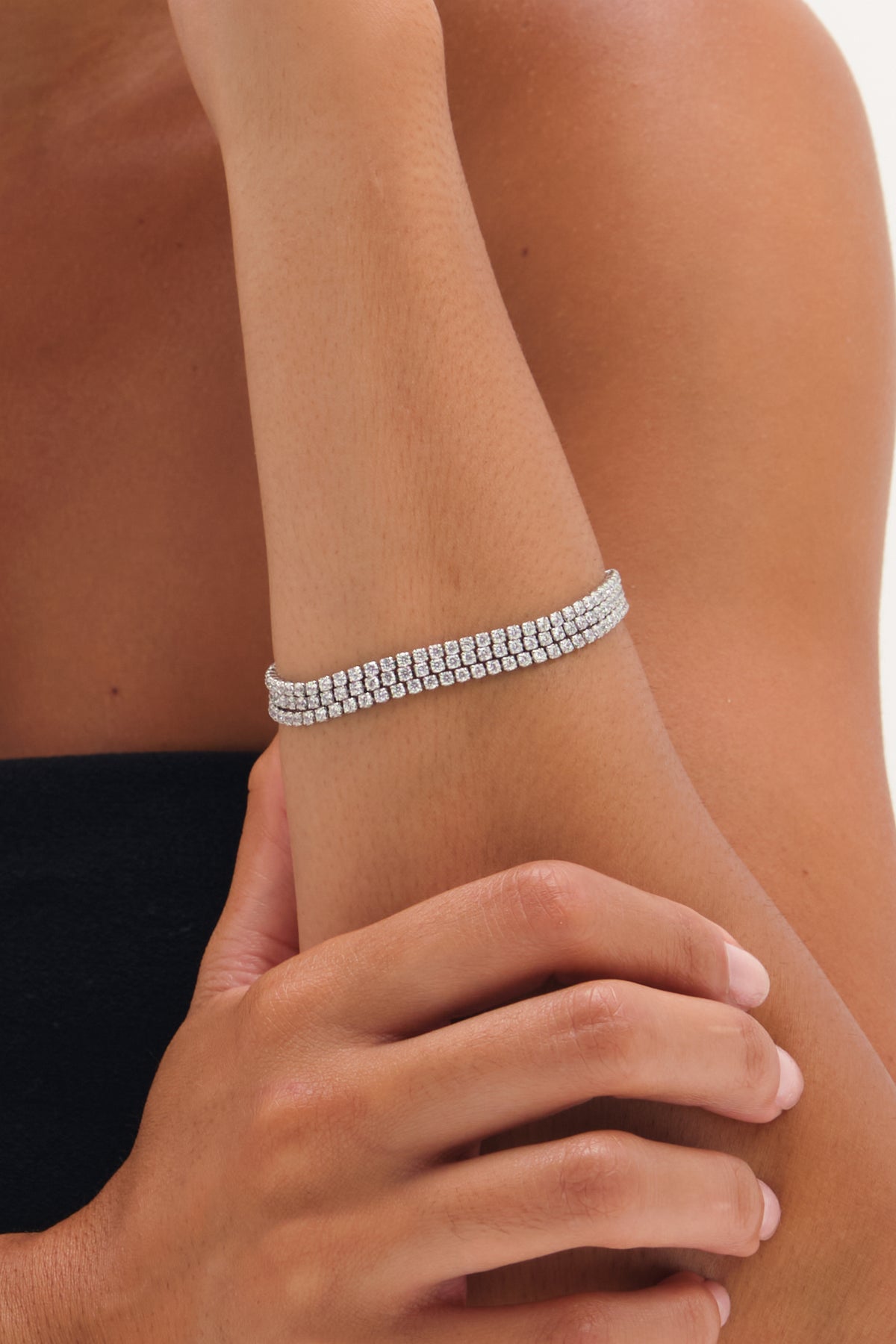 Jon Richard Cubic Zirconia Multi Row Bracelet