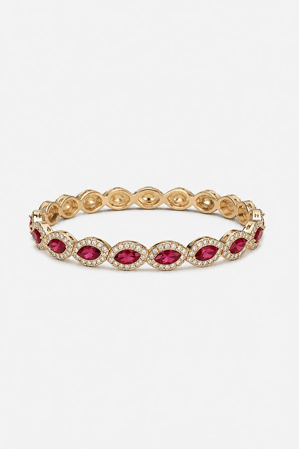 Jon Richard Gold Plated And Ruby Navette Stretch Bracelet
