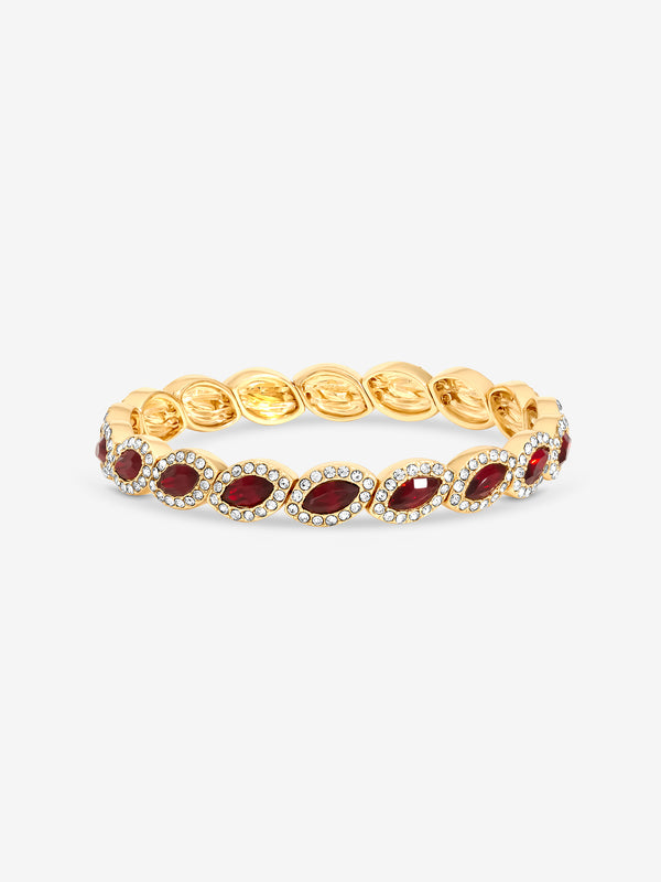 Jon Richard Gold Plated And Ruby Navette Stretch Bracelet