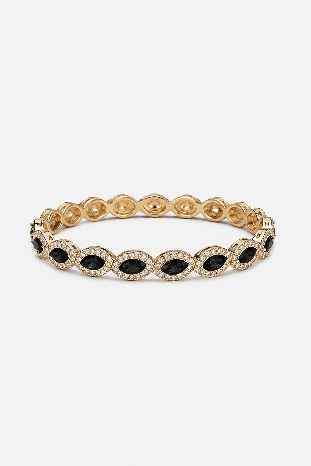 Jon Richard Gold Plated And Jet Navette Stretch Bracelet
