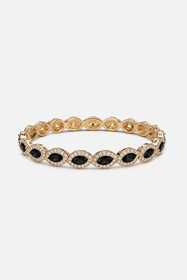 Jon Richard Gold Plated And Jet Navette Stretch Bracelet