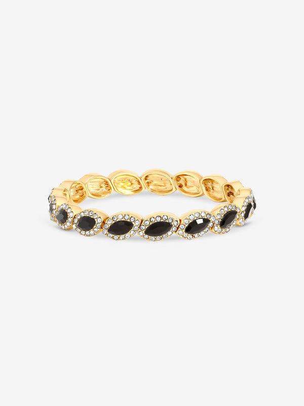 Jon Richard Gold Plated And Jet Navette Stretch Bracelet