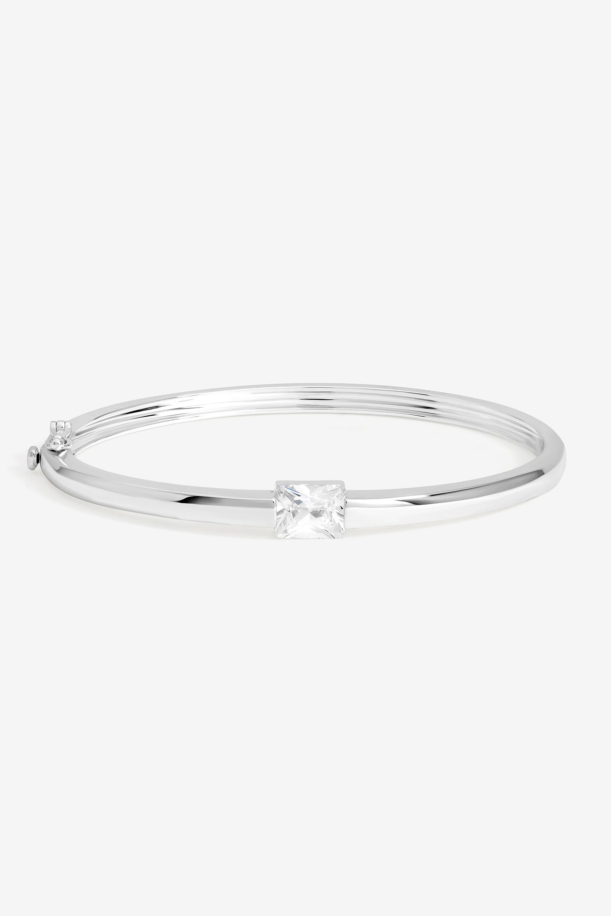 Jon Richard Silver Plated And Cubic Zirconia Polished Bangle