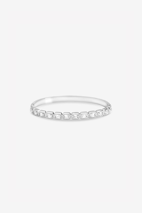 JON RICHARD GOLD PLATE CRYSTAL STONE STAINLESS STEEL BANGLE