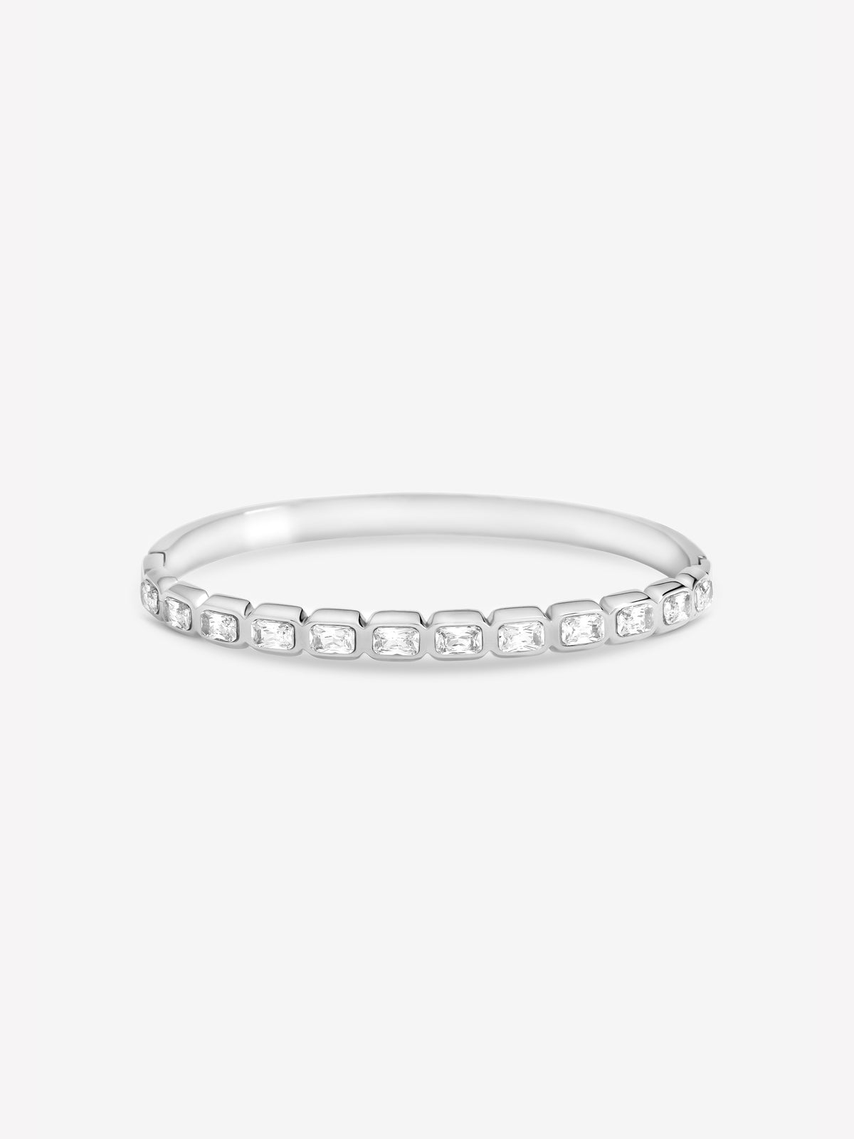 Jon Richard Silver Plated Crystal Stone Stainless Steel Waterproof Bangle