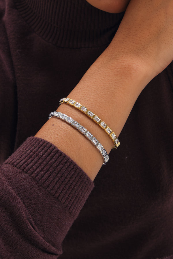 Jon Richard Gold Plated Crystal Stone Stainless Steel Waterproof Bangle