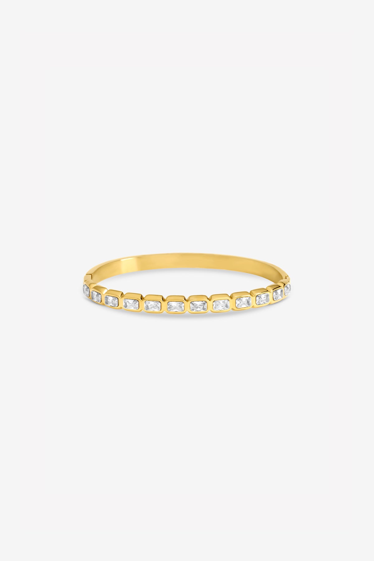 JON RICHARD SILVER PLATE CRYSTAL STONE STAINLESS STEEL BANGLE