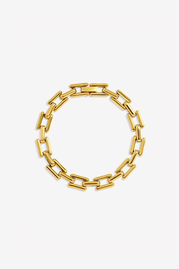 JON RICHARD GOLD PLATE LINK STAINLESS STEEL BRACELET