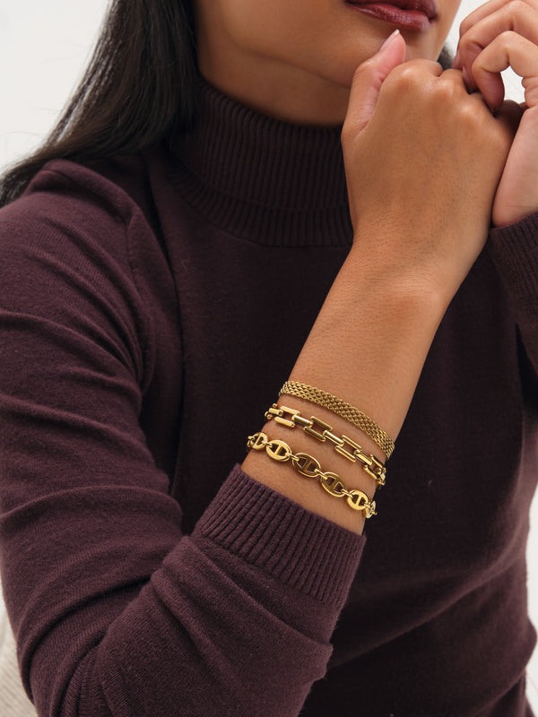 Jon Richard Gold Plated Link Stainless Steel Waterproof Bracelet