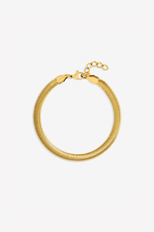 JON RICHARD GOLD PLATE SNAKE CHAIN STAINLESS STEEL BRACELET